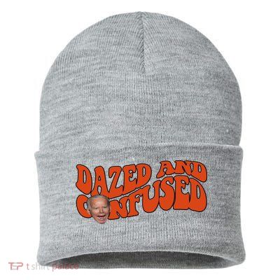 Dazed And Confused Funny Joe Biden Retro Sustainable Knit Beanie