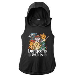 Dungeons And Cats Ladies PosiCharge Tri-Blend Wicking Draft Hoodie Tank