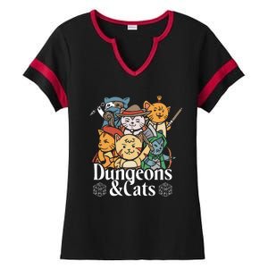 Dungeons And Cats Ladies Halftime Notch Neck Tee