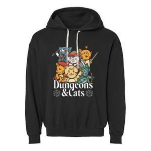 Dungeons And Cats Garment-Dyed Fleece Hoodie