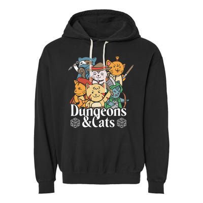 Dungeons And Cats Garment-Dyed Fleece Hoodie