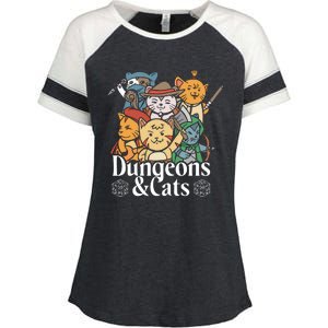 Dungeons And Cats Enza Ladies Jersey Colorblock Tee