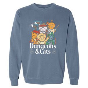 Dungeons And Cats Garment-Dyed Sweatshirt