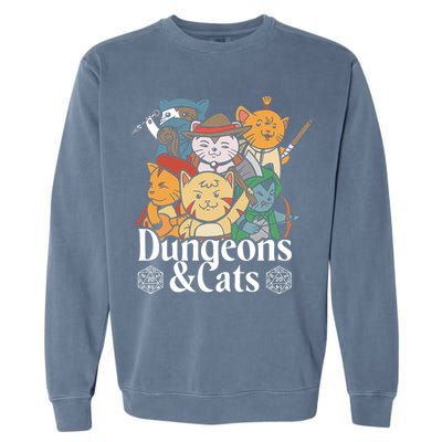 Dungeons And Cats Garment-Dyed Sweatshirt