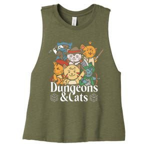 Dungeons And Cats Women's Racerback Cropped Tank