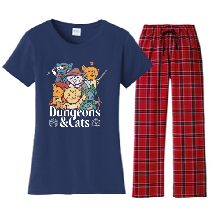 Dungeons And Cats Women's Flannel Pajama Set