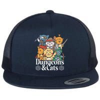 Dungeons And Cats Flat Bill Trucker Hat