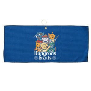 Dungeons And Cats Large Microfiber Waffle Golf Towel