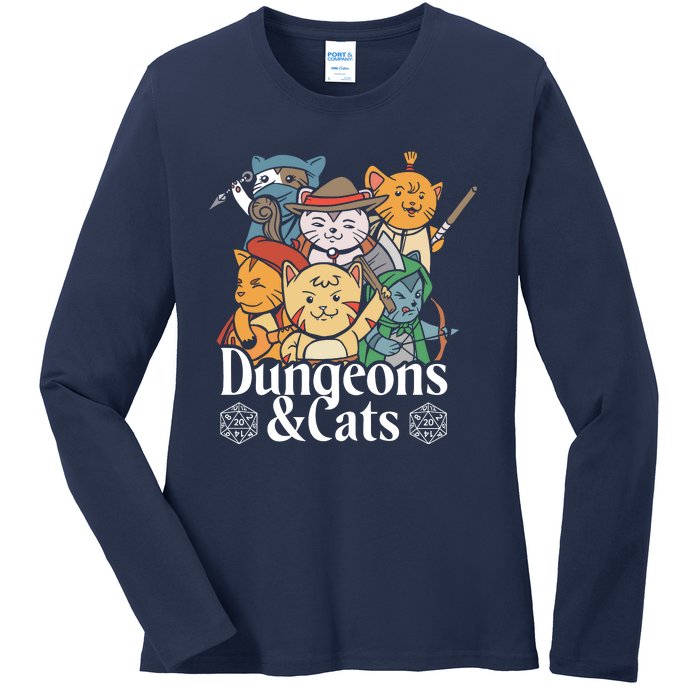 Dungeons And Cats Ladies Long Sleeve Shirt