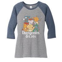 Dungeons And Cats Women's Tri-Blend 3/4-Sleeve Raglan Shirt