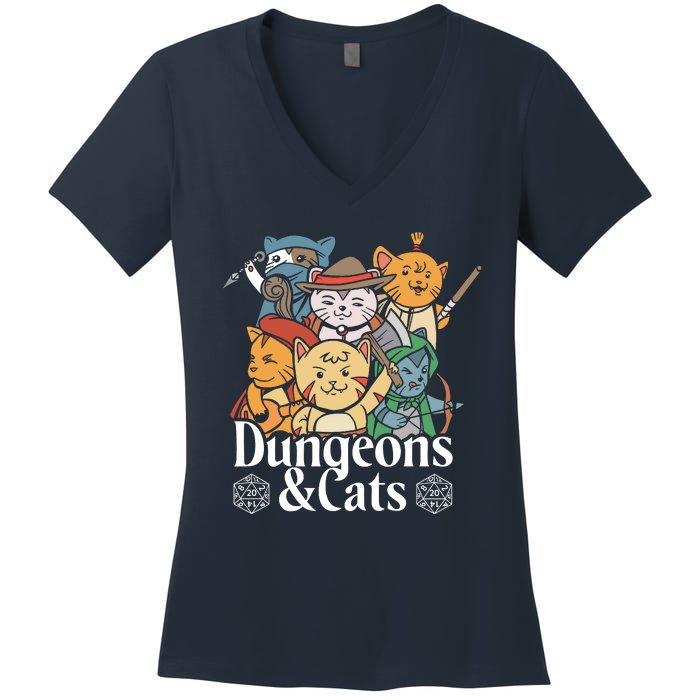 Dungeons And Cats Women's V-Neck T-Shirt