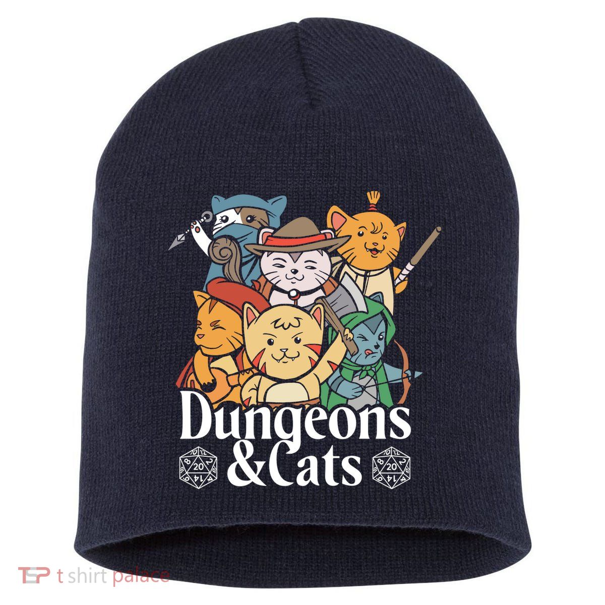 Dungeons And Cats Short Acrylic Beanie