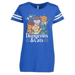 Dungeons And Cats Enza Ladies Jersey Football T-Shirt