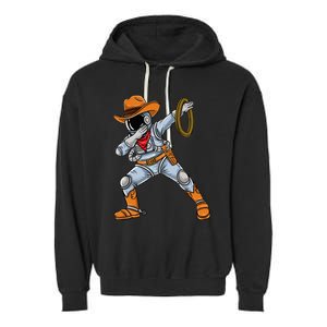 Dabbing Astronaut Cowboy Space Halloween Garment-Dyed Fleece Hoodie