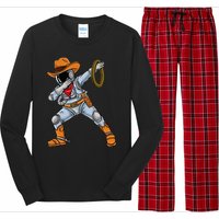 Dabbing Astronaut Cowboy Space Halloween Long Sleeve Pajama Set