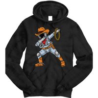 Dabbing Astronaut Cowboy Space Halloween Tie Dye Hoodie