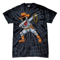 Dabbing Astronaut Cowboy Space Halloween Tie-Dye T-Shirt