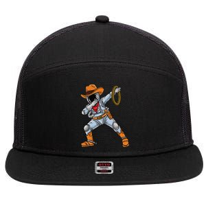 Dabbing Astronaut Cowboy Space Halloween 7 Panel Mesh Trucker Snapback Hat