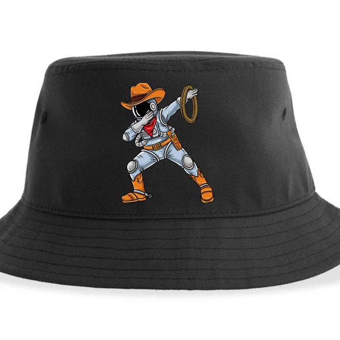 Dabbing Astronaut Cowboy Space Halloween Sustainable Bucket Hat