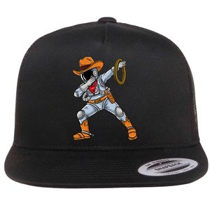 Dabbing Astronaut Cowboy Space Halloween Flat Bill Trucker Hat