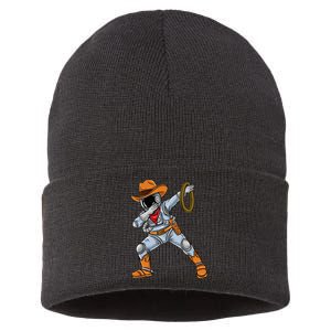 Dabbing Astronaut Cowboy Space Halloween Sustainable Knit Beanie