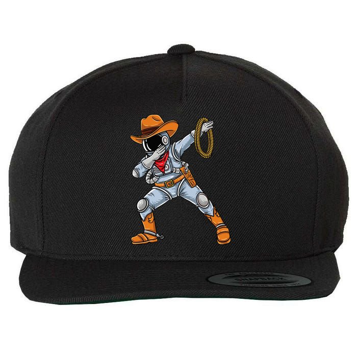 Dabbing Astronaut Cowboy Space Halloween Wool Snapback Cap