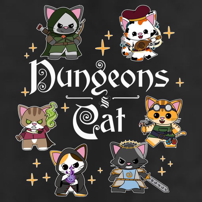 Dungeons And Cats Dungeon Master Cat Throwing Dice 7 Panel Mesh Trucker Snapback Hat