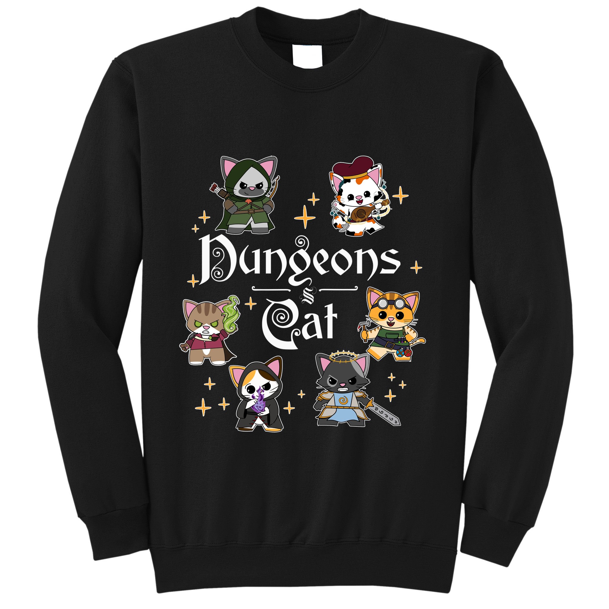 Dungeons And Cats Dungeon Master Cat Throwing Dice Sweatshirt