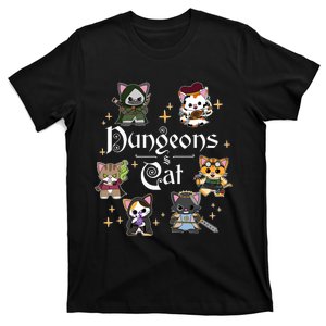 Dungeons And Cats Dungeon Master Cat Throwing Dice T-Shirt