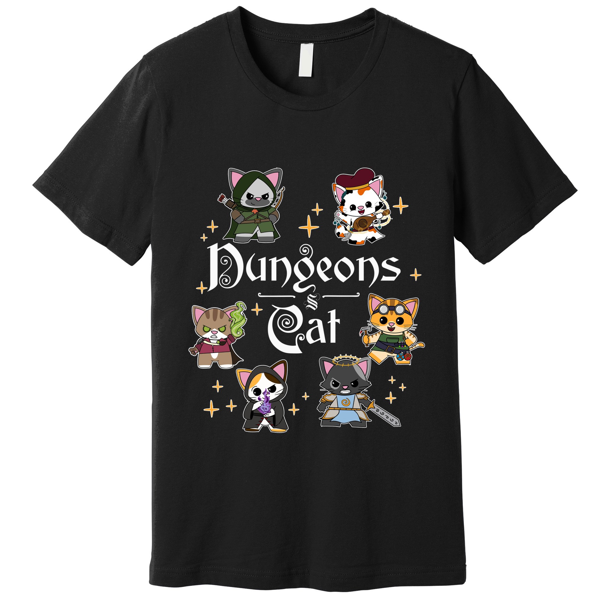 Dungeons And Cats Dungeon Master Cat Throwing Dice Premium T-Shirt