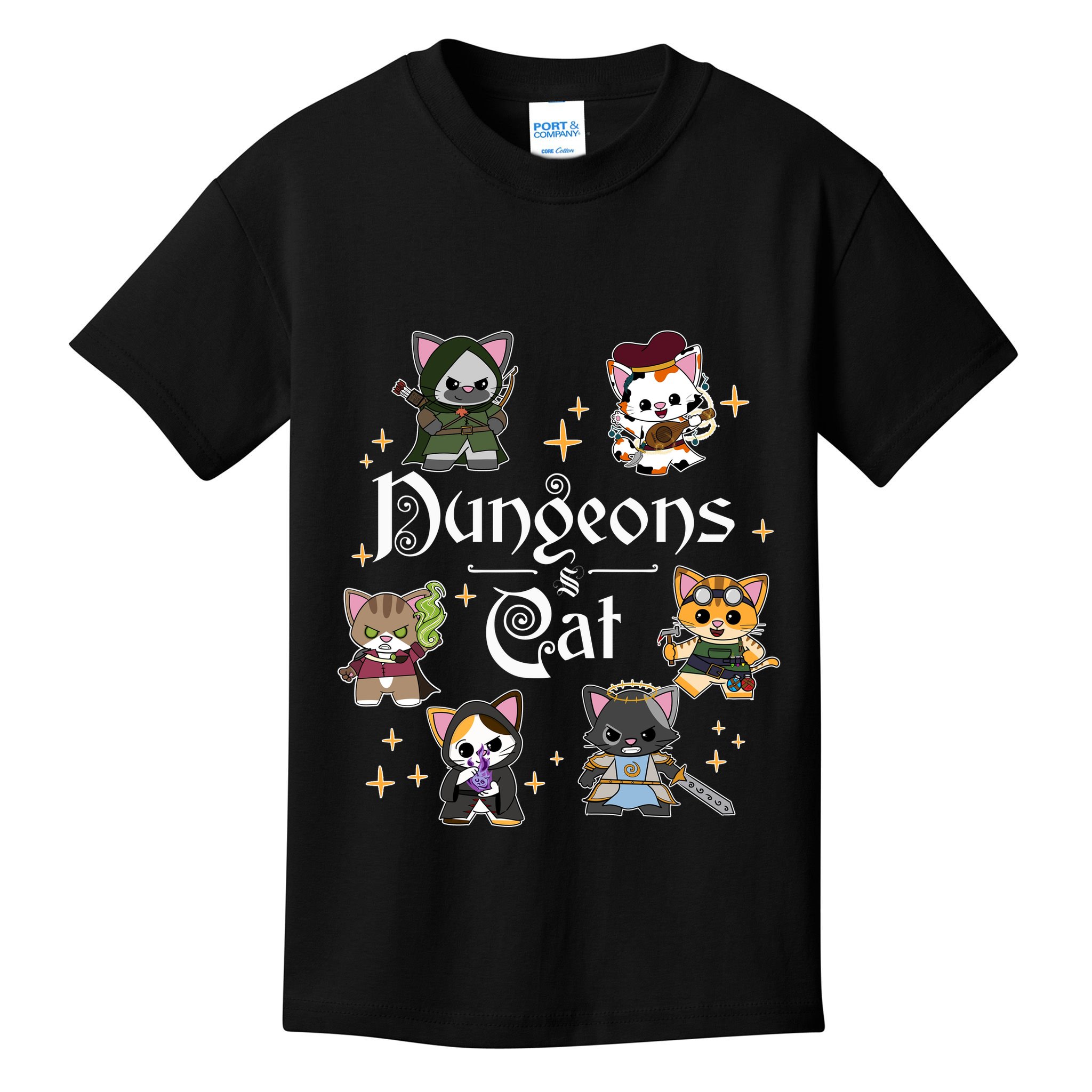 Dungeons And Cats Dungeon Master Cat Throwing Dice Kids T-Shirt