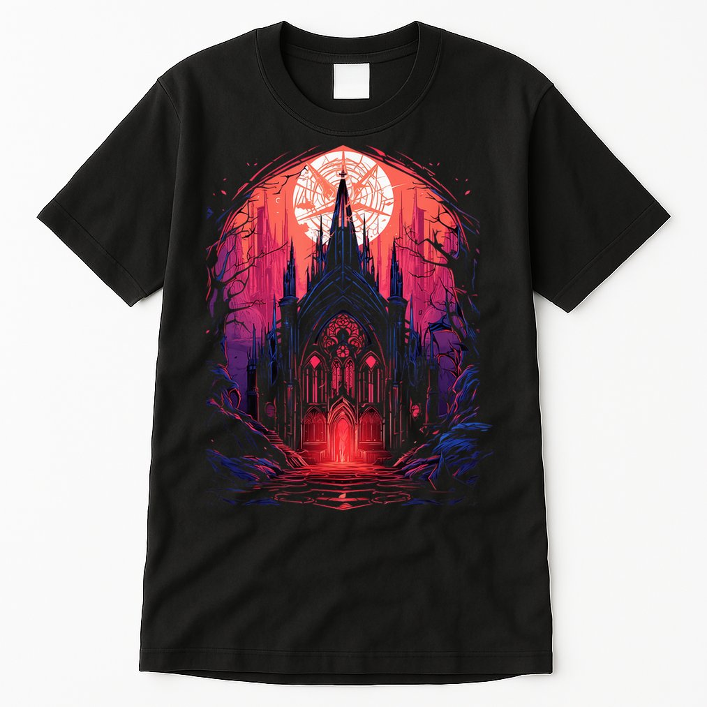Dark Ancient Cathedral Gothic Architecture Goth Aesthetic Tall T-Shirt