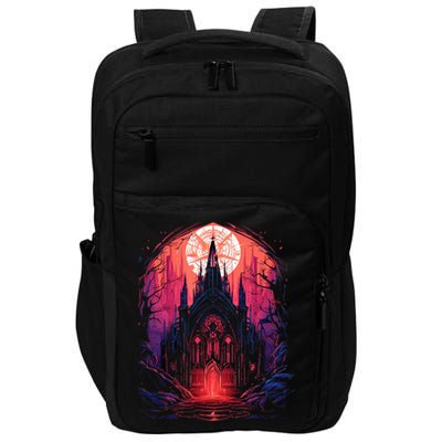 Dark Ancient Cathedral Gothic Architecture Goth Aesthetic Impact Tech Backpack