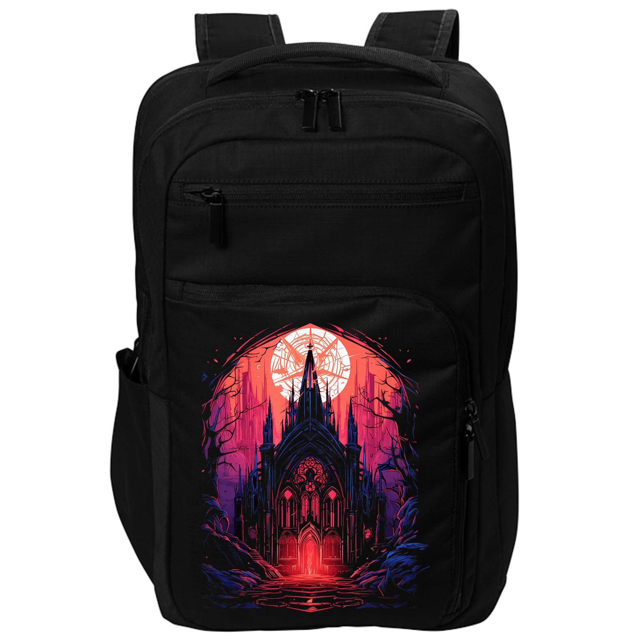 Dark Ancient Cathedral Gothic Architecture Goth Aesthetic Impact Tech Backpack