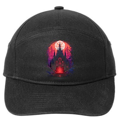 Dark Ancient Cathedral Gothic Architecture Goth Aesthetic 7-Panel Snapback Hat