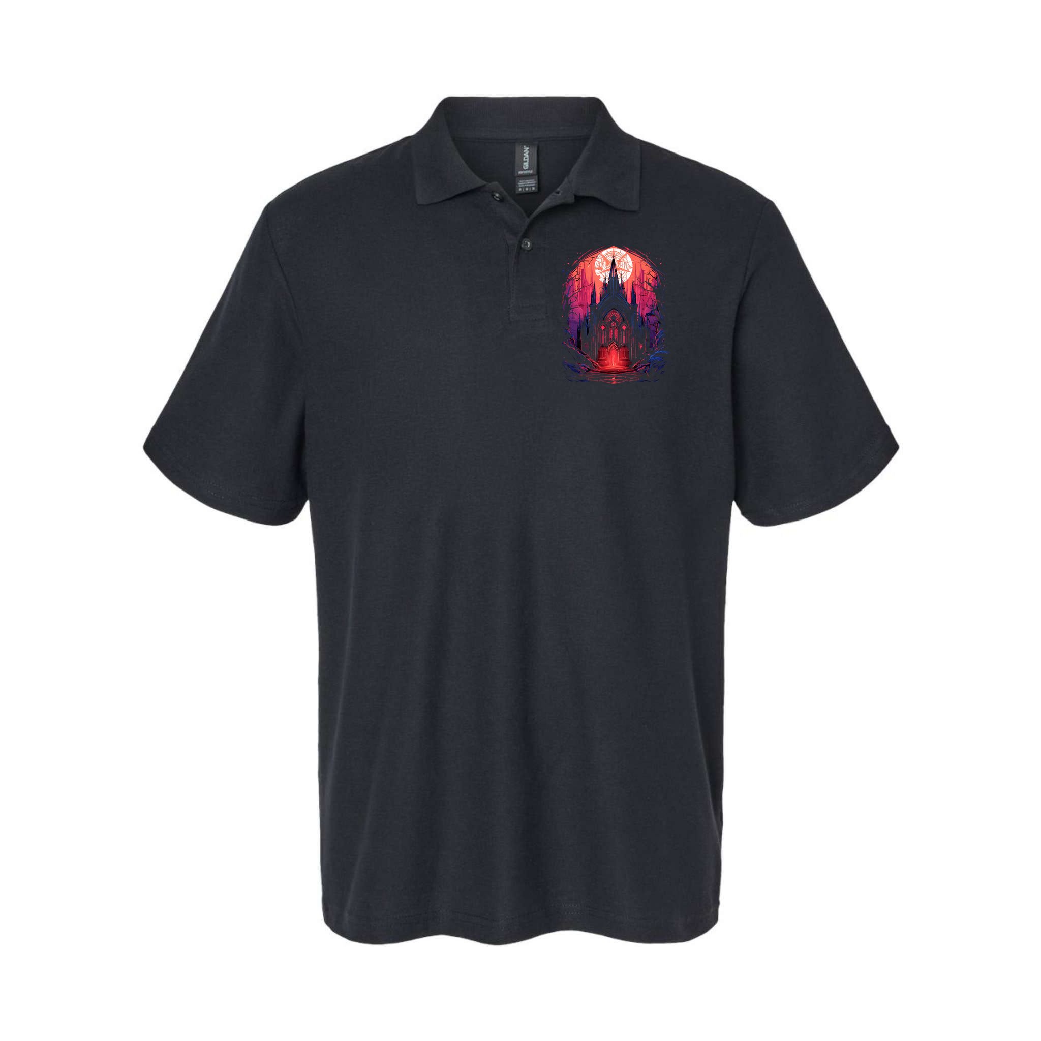 Dark Ancient Cathedral Gothic Architecture Goth Aesthetic Polo