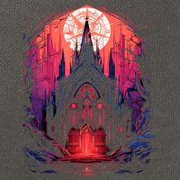 Dark Ancient Cathedral Gothic Architecture Goth Aesthetic Cotton Canvas Backpack