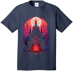 Dark Ancient Cathedral Gothic Architecture Goth Aesthetic T-Shirt