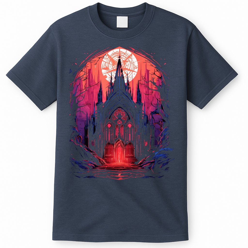 Dark Ancient Cathedral Gothic Architecture Goth Aesthetic T-Shirt