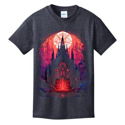 Dark Ancient Cathedral Gothic Architecture Goth Aesthetic Kids T-Shirt