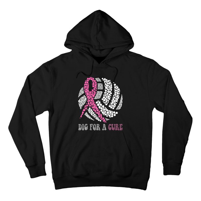 Dig A Cure Breast Cancer Awareness Volleyball Pink Out Hoodie