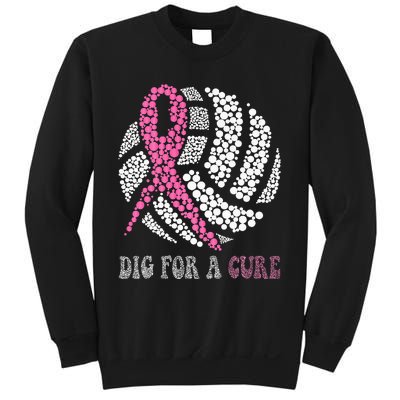 Dig A Cure Breast Cancer Awareness Volleyball Pink Out Sweatshirt