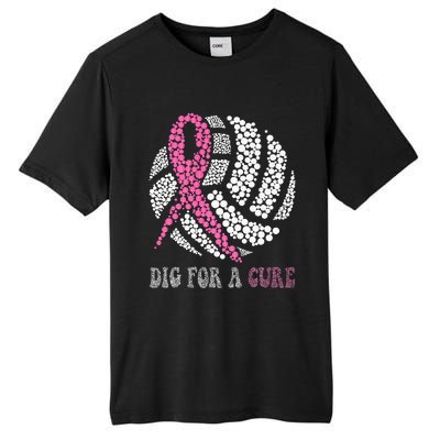 Dig A Cure Breast Cancer Awareness Volleyball Pink Out Tall Fusion ChromaSoft Performance T-Shirt