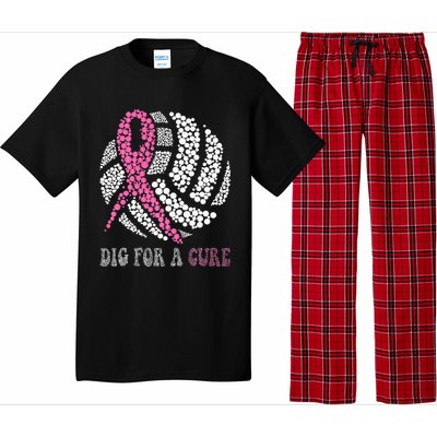 Dig A Cure Breast Cancer Awareness Volleyball Pink Out Pajama Set