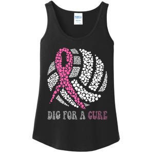 Dig A Cure Breast Cancer Awareness Volleyball Pink Out Ladies Essential Tank