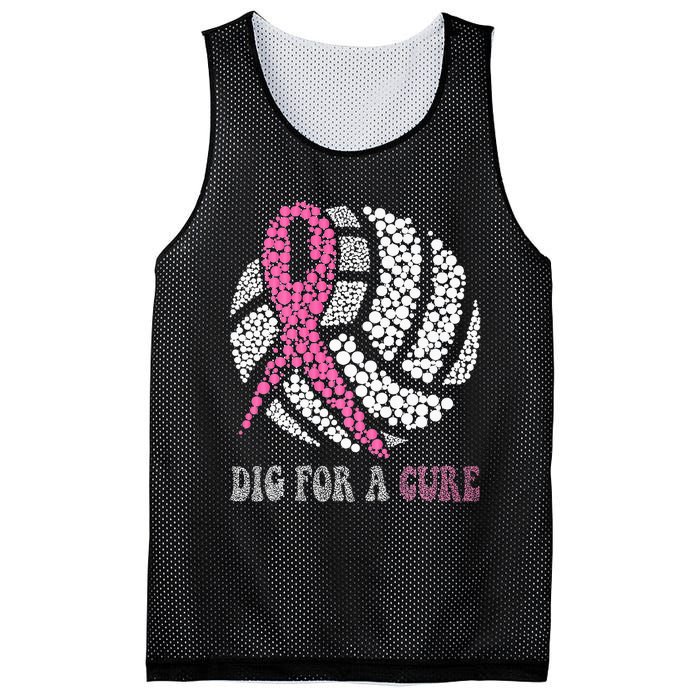 Dig A Cure Breast Cancer Awareness Volleyball Pink Out Mesh Reversible Basketball Jersey Tank