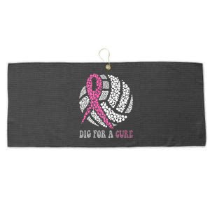 Dig A Cure Breast Cancer Awareness Volleyball Pink Out Large Microfiber Waffle Golf Towel