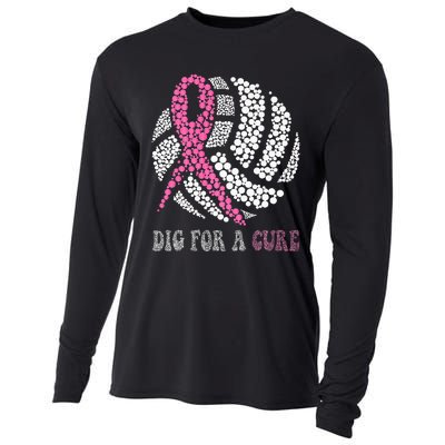 Dig A Cure Breast Cancer Awareness Volleyball Pink Out Cooling Performance Long Sleeve Crew