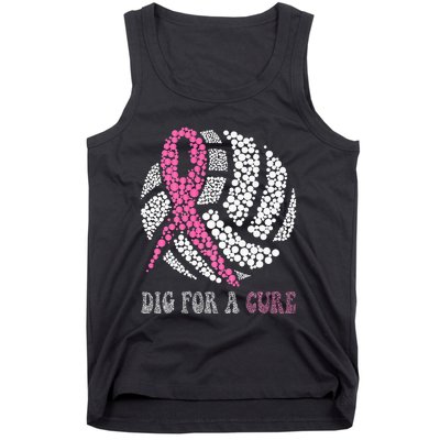 Dig A Cure Breast Cancer Awareness Volleyball Pink Out Tank Top