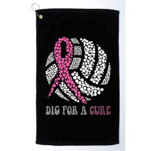 Dig A Cure Breast Cancer Awareness Volleyball Pink Out Platinum Collection Golf Towel